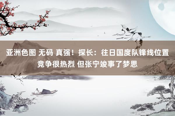 亚洲色图 无码 真强！探长：往日国度队锋线位置竞争很热烈 但张宁竣事了梦思