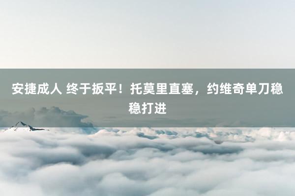 安捷成人 终于扳平！托莫里直塞，约维奇单刀稳稳打进