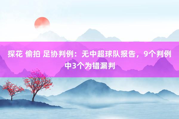 探花 偷拍 足协判例：无中超球队报告，9个判例中3个为错漏判
